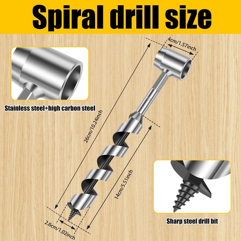 SurvivalPro Manual Auger Drill Bit For Wood Camping And Bushcraft 5
