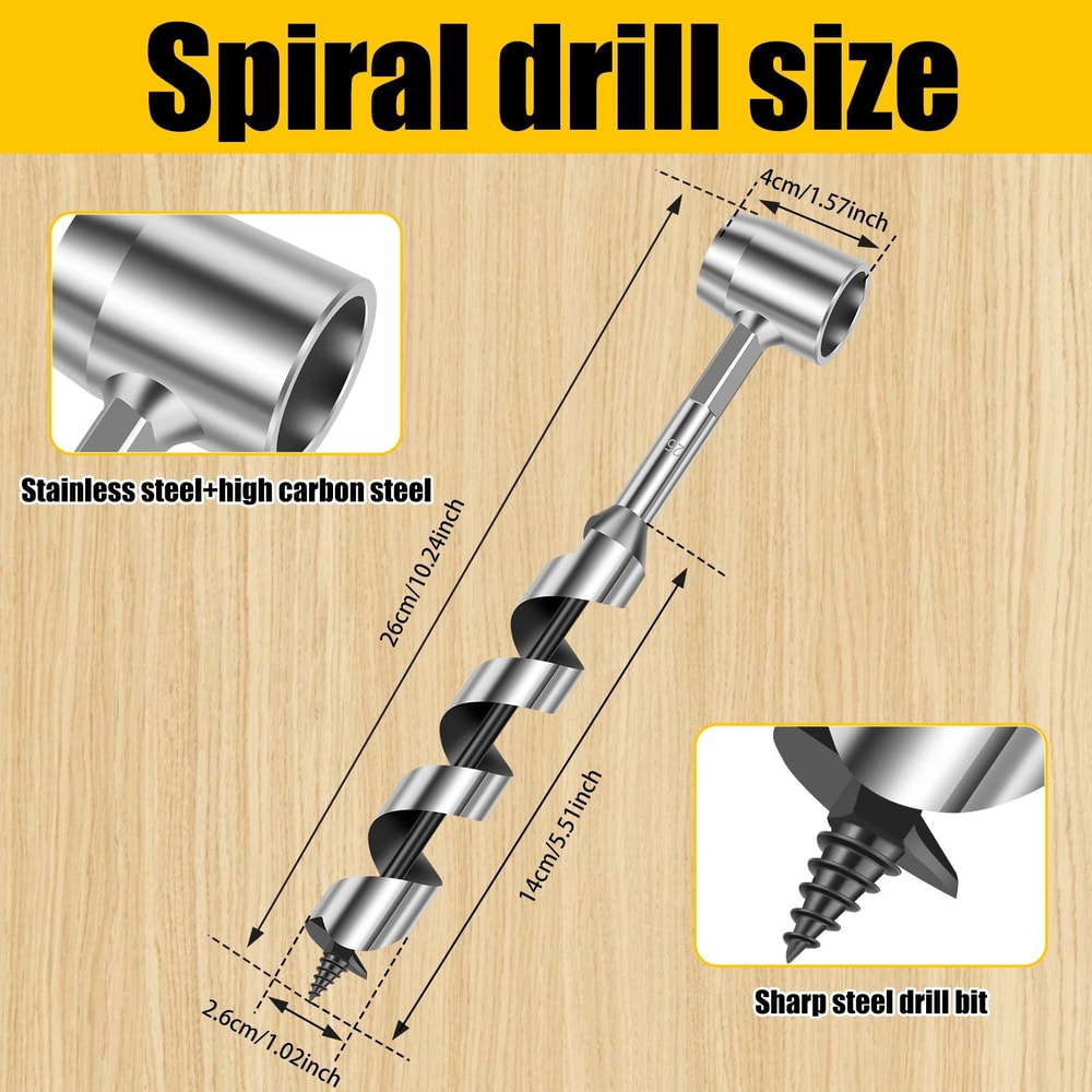 SurvivalPro Manual Auger Drill Bit For Wood Camping And Bushcraft 6