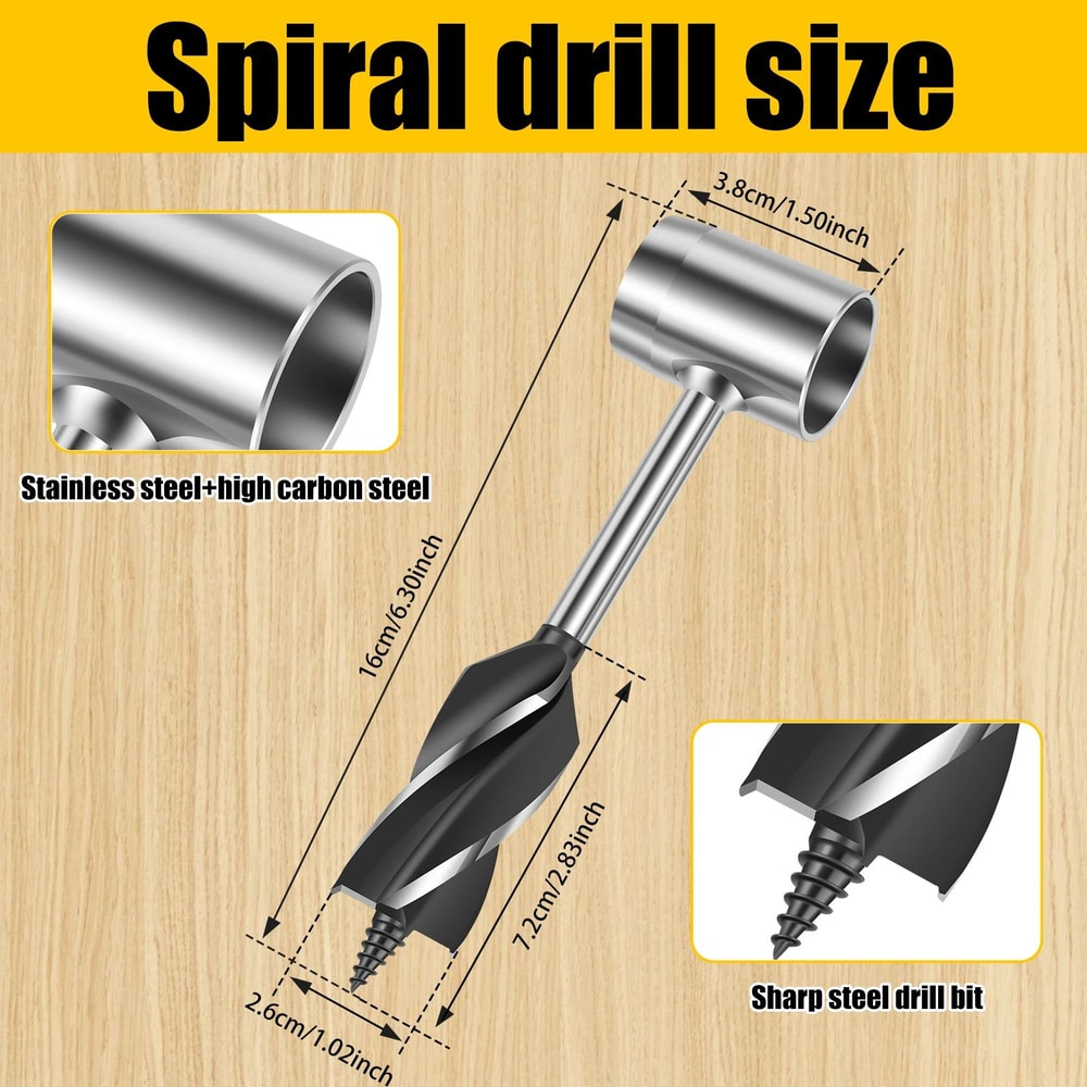 SurvivalPro Manual Auger Drill Bit For Wood Camping And Bushcraft 7