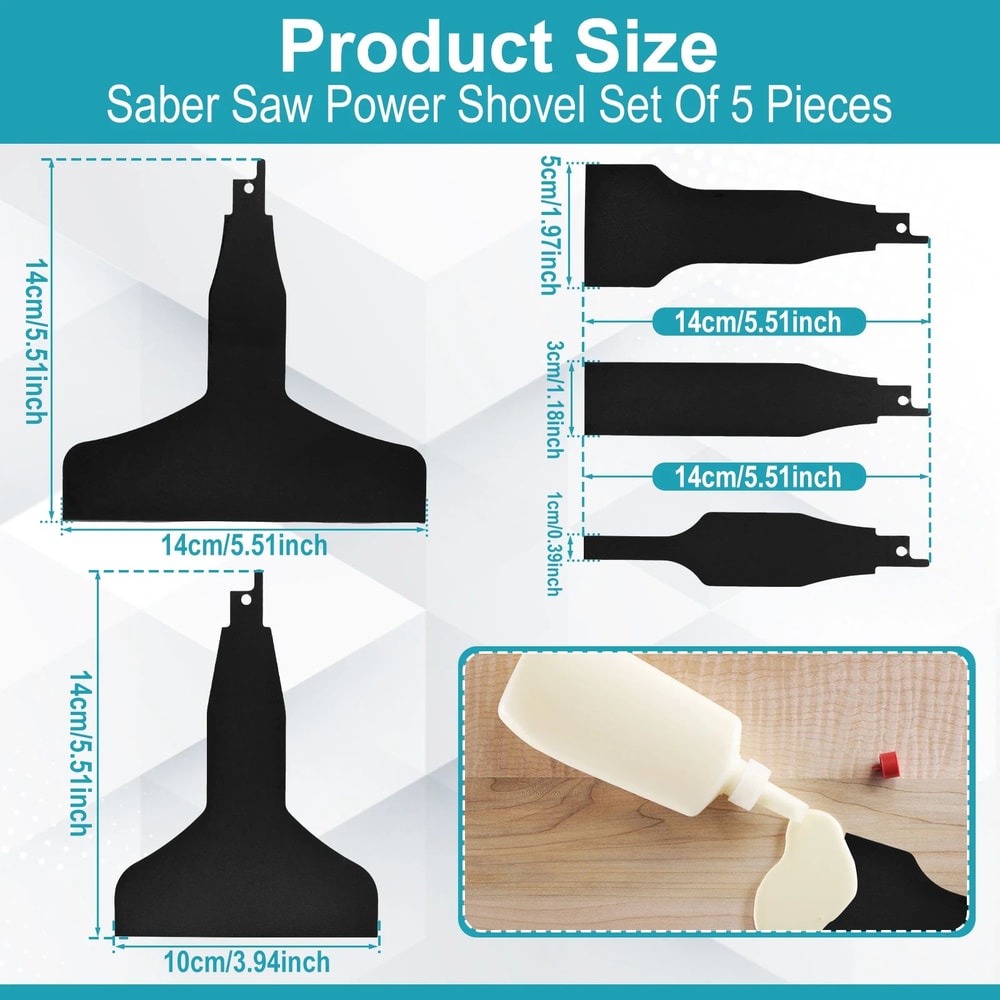 PowerScrape Reciprocating Saw Scraper Blade Set For Fast Surface Removal 8