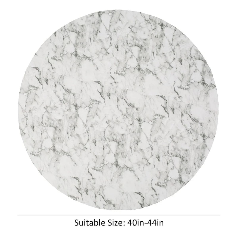 Waterproof Round Tablecloth Elastic Fixation Edged PVC Table Cover Flannel Backed Table Pad OilProo 10