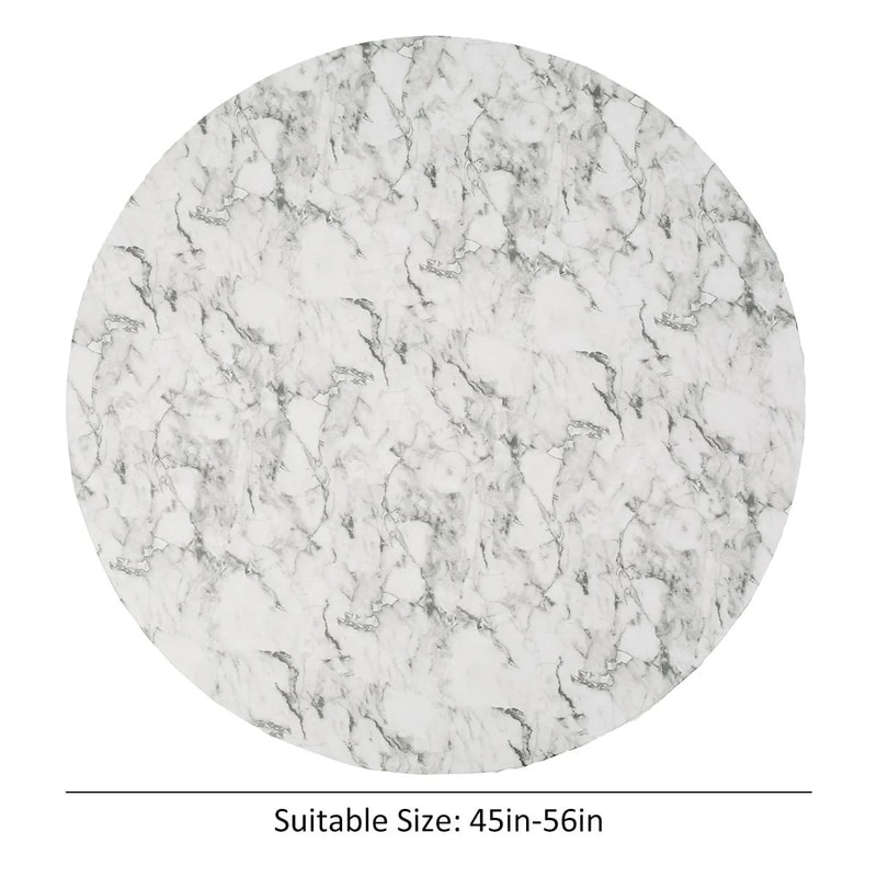 Waterproof Round Tablecloth Elastic Fixation Edged PVC Table Cover Flannel Backed Table Pad OilProo 11