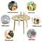 Waterproof Round Tablecloth Elastic Fixation Edged PVC Table Cover Flannel Backed Table Pad OilProo 3