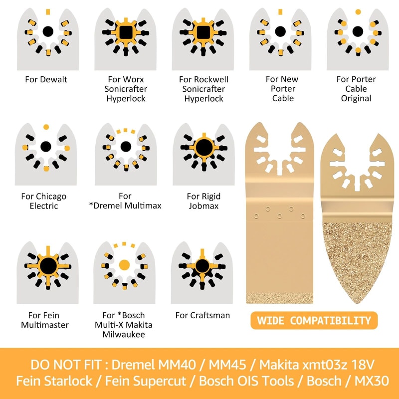 DiamondCut Oscillating Saw Blade Set For Tile And Multi Tool Precision 5