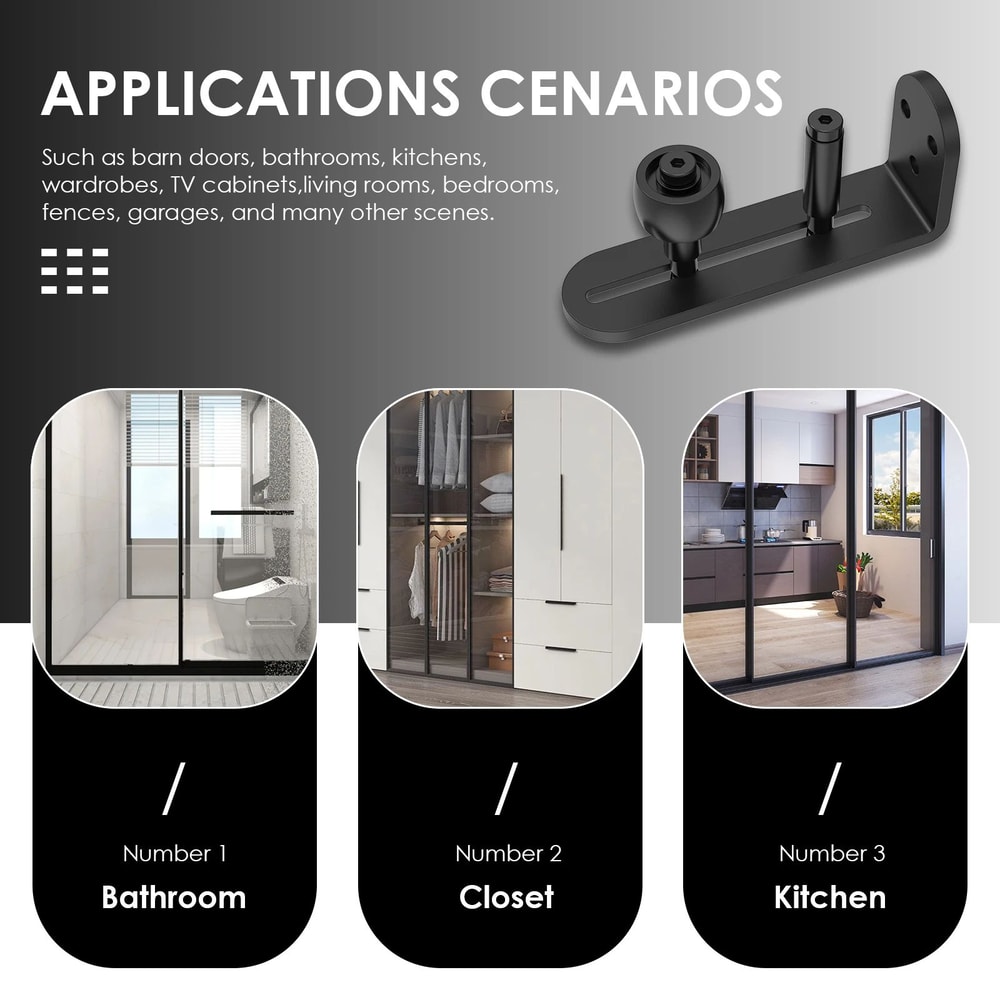 SmoothGlide Barn Door Roller Guide Set For Stable Sliding Doors 4