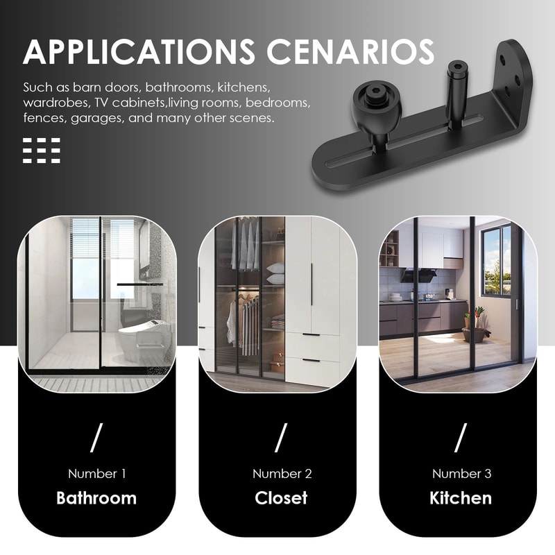 SmoothGlide Barn Door Roller Guide Set For Stable Sliding Doors 4