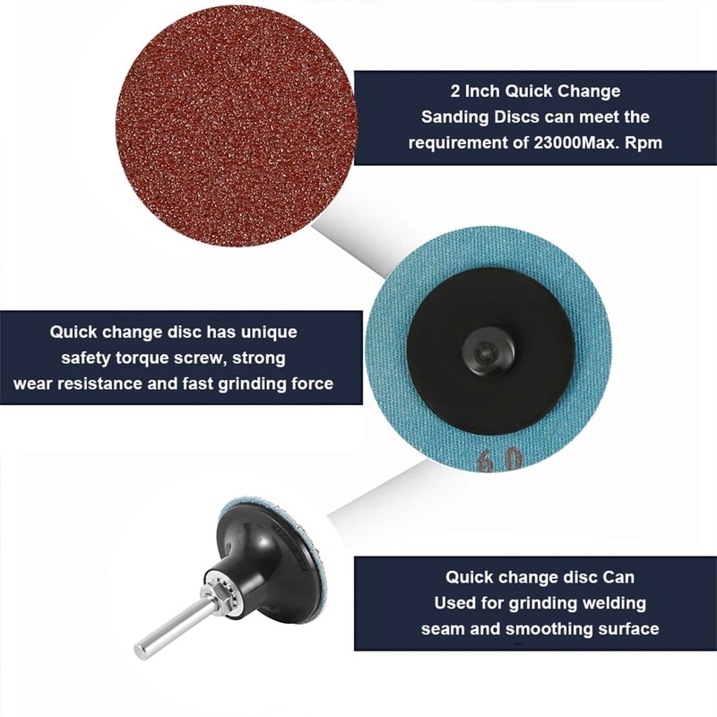 50 Piece Sanding Disc Kit Quick Change Sandpaper Set For Wood Metal And Automotive Finishing 4