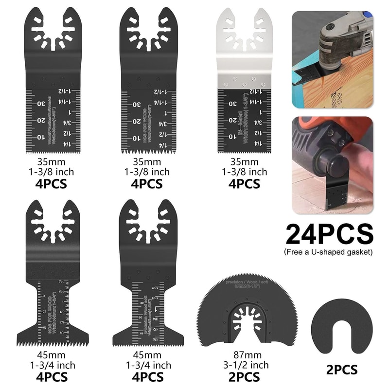 Multi Tool Oscillating Saw Blades Set High Carbon Steel Quick Release Kit 1