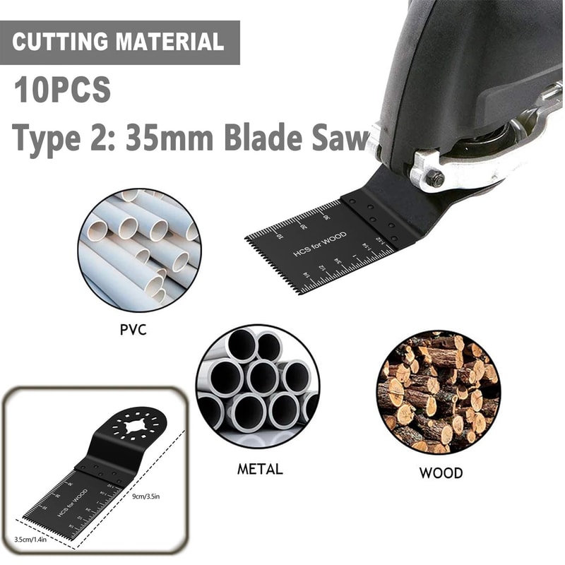 Multi Tool Oscillating Saw Blades Set High Carbon Steel Quick Release Kit 5