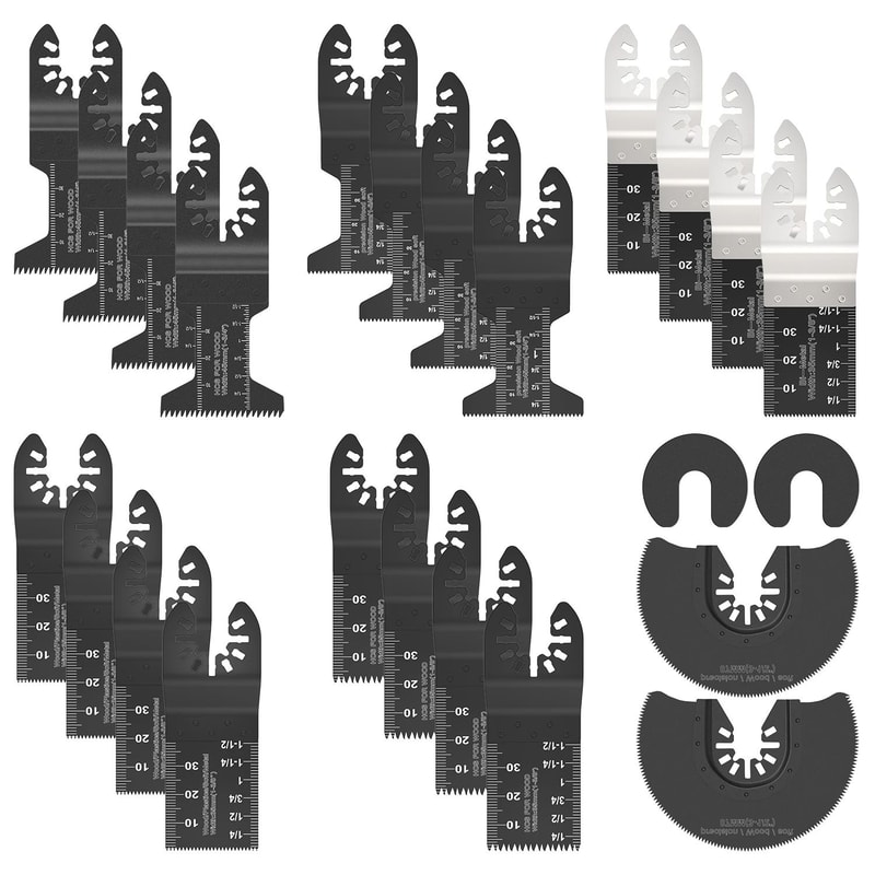 Multi Tool Oscillating Saw Blades Set High Carbon Steel Quick Release Kit 7