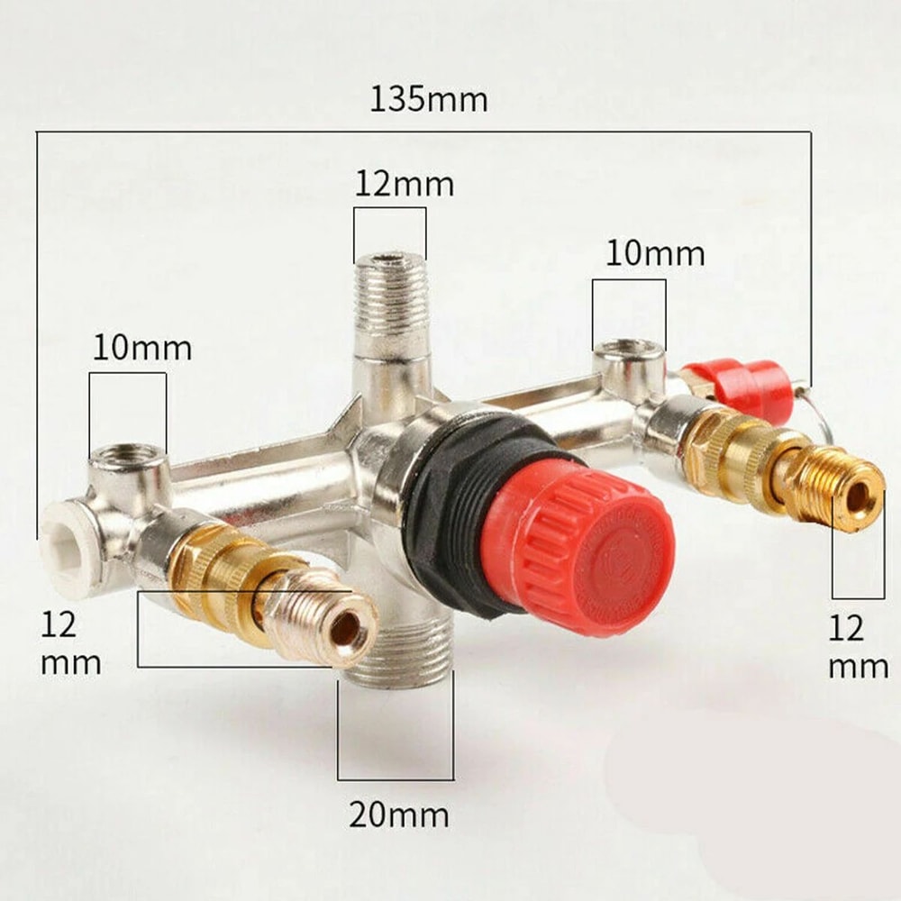 Air Compressor Pressure Switch Control Manifold With Regulator And Gauges 3