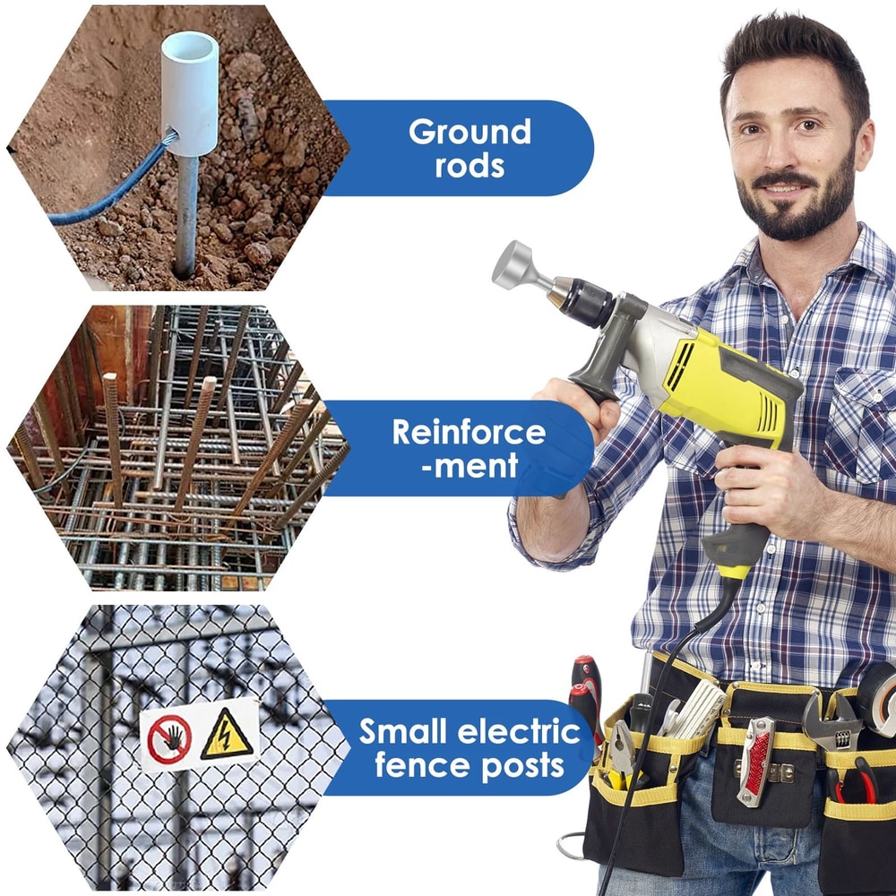 Heavy Duty Ground Rod Driver Drill Bit Carbon Steel Grounding Rod Installation Tool 5