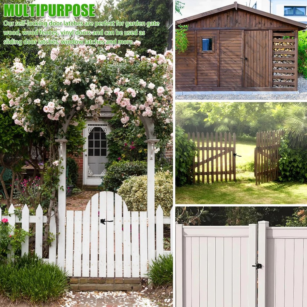 Heavy Duty Self Locking Gate Latch Secure Steel Fence Lock System 2