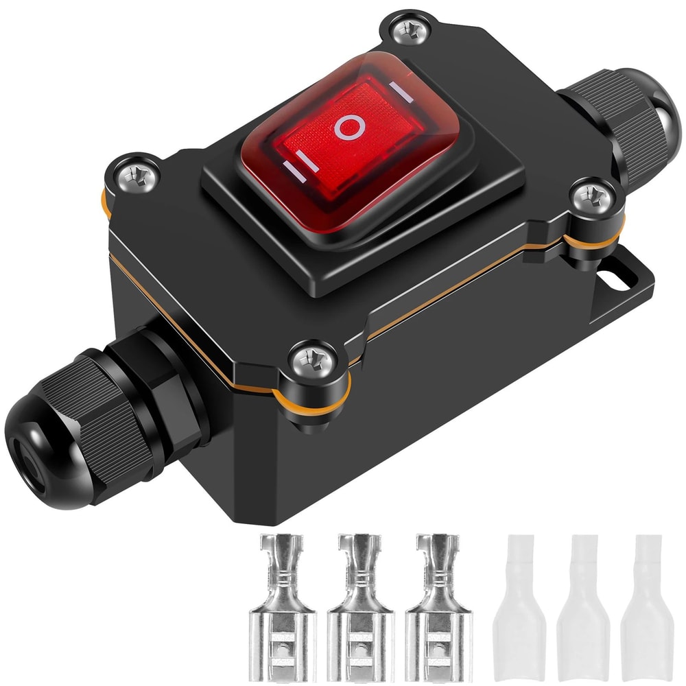 Waterproof Inline Power Switch Box Heavy Duty Outdoor Cord Control With Rocker Switch 7