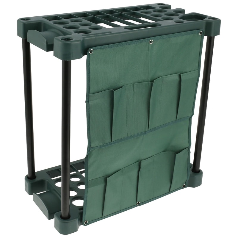 33 Slot Garden Tool Organizer Rack Heavy Duty Storage Stand For Garage And Yard Tools 7