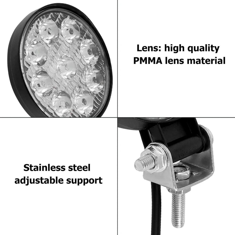 LED Work Light Round Off Road Driving Lights Waterproof High Brightness Headlight Set 4