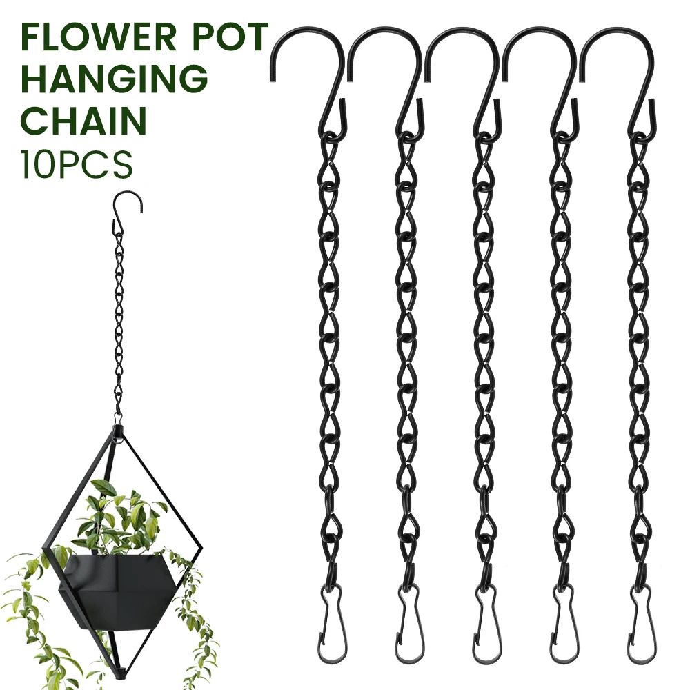10 Pack Hanging Plant Chain Set Heavy Duty Basket Chain Hooks For Planters And Garden Decor 2