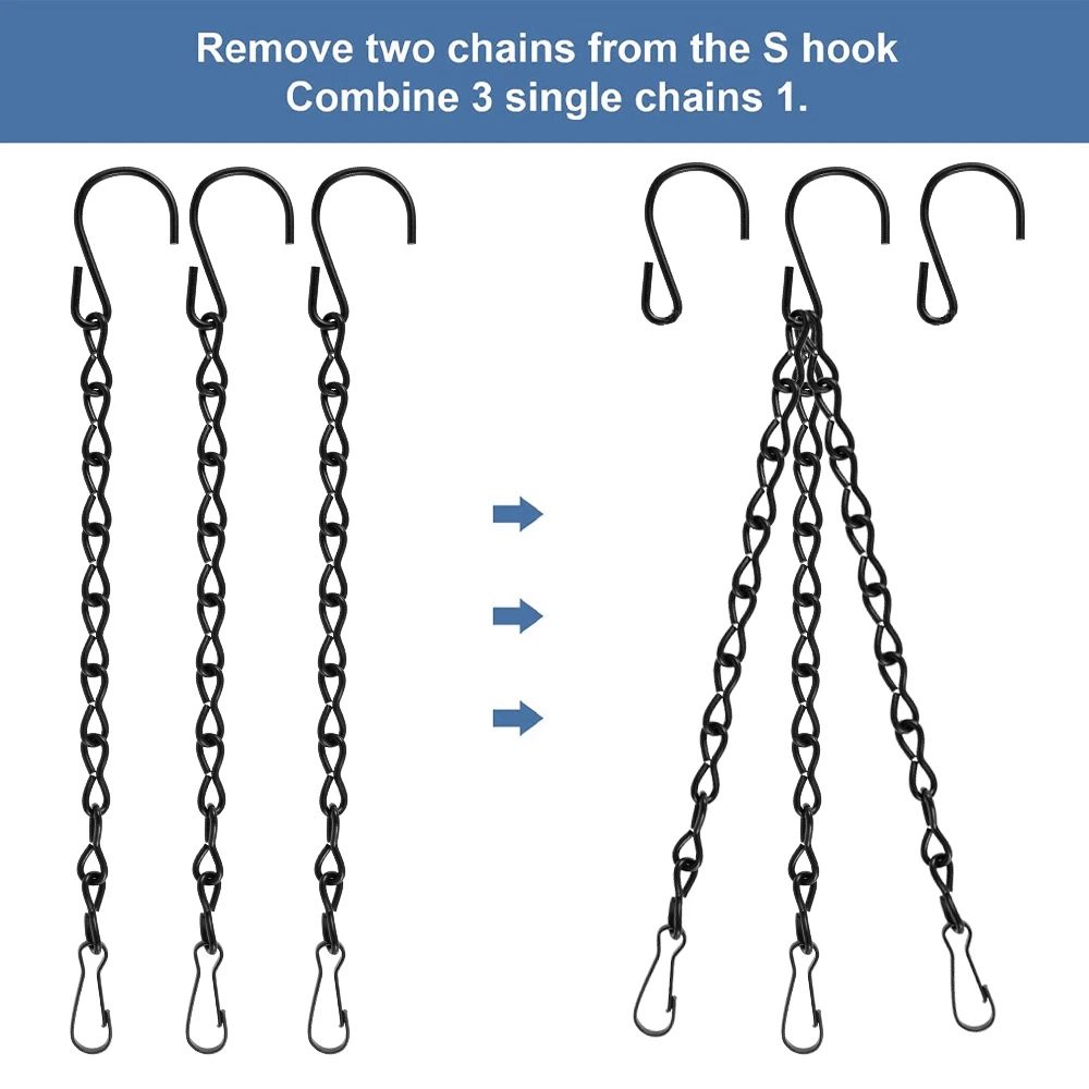 10 Pack Hanging Plant Chain Set Heavy Duty Basket Chain Hooks For Planters And Garden Decor 3