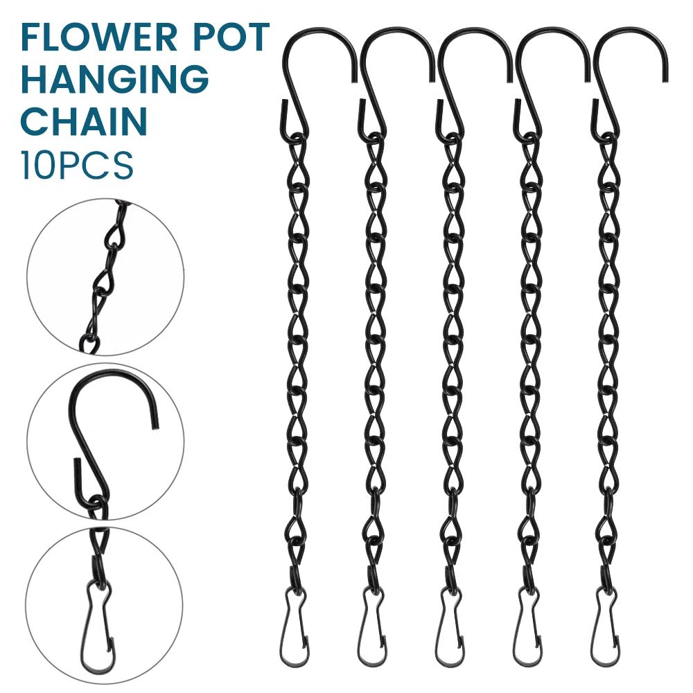 10 Pack Hanging Plant Chain Set Heavy Duty Basket Chain Hooks For Planters And Garden Decor 4