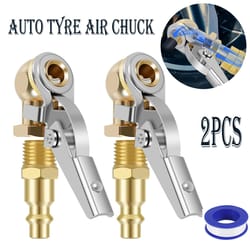 2 piece tire air chuck adapter set quick connect inflator valve nozzle for car air pump