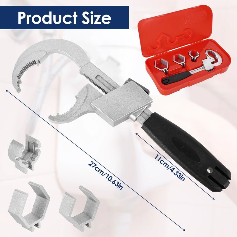 4 In 1 Adjustable Faucet Wrench Multifunction Plumbing Tool For Sink And Pipe Repair 5