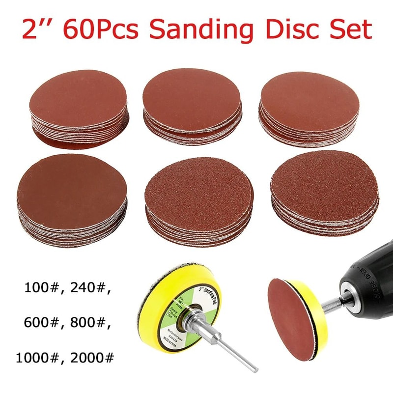 60 Piece Polishing Pad Set Sanding Discs Kit For Drill And Rotary Tools 1
