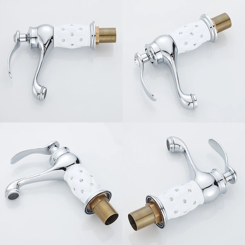 Modern Bathroom Sink Faucet Hot And Cold Mixer Deck Mounted Vanity Tap 2