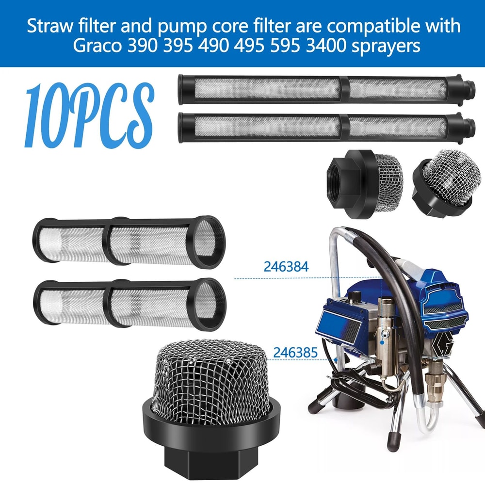 10 Pack Airless Spray Gun Filters 60 Mesh Paint Sprayer Replacement Filters 0