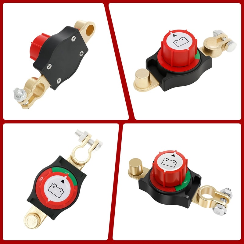 Car Battery Disconnect Switch Top Post Kill Switch 12V 24V Safety Cut Off Device 4