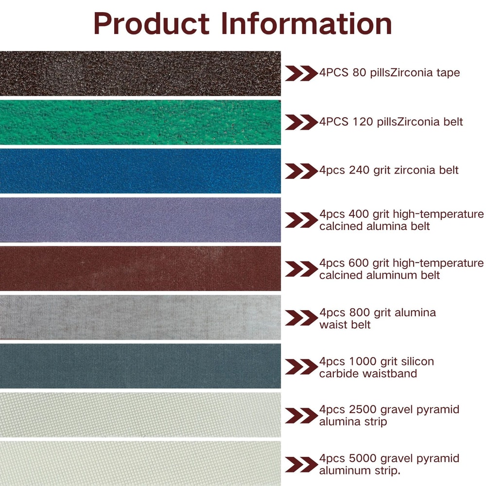 Premium Sanding Belts Set For Sharpening Grinding And Polishing With Assorted Grits 6