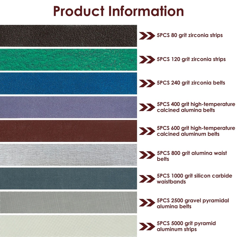 Premium Sanding Belts Set For Sharpening Grinding And Polishing With Assorted Grits 7