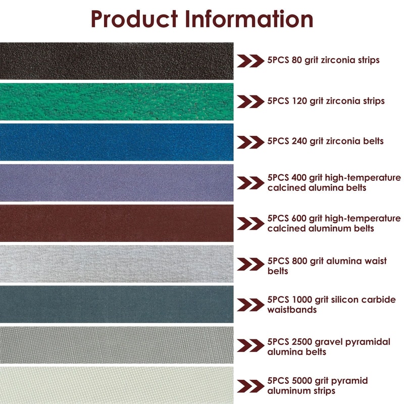 Premium Sanding Belts Set For Sharpening Grinding And Polishing With Assorted Grits 7