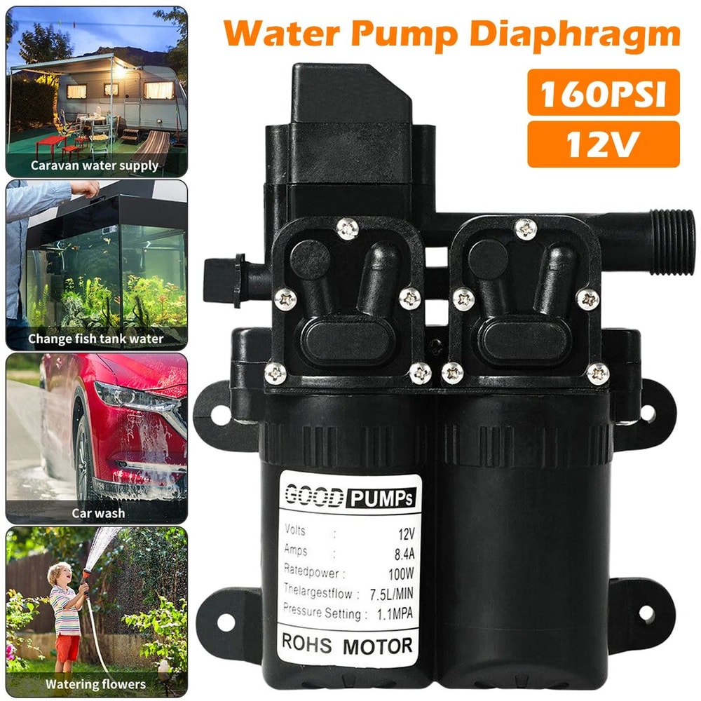 12V High Pressure Water Pump With Automatic Switch For RV Camping And Cleaning Use 1