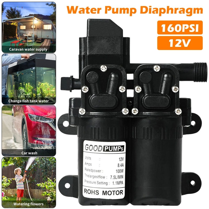 12V High Pressure Water Pump With Automatic Switch For RV Camping And Cleaning Use 1