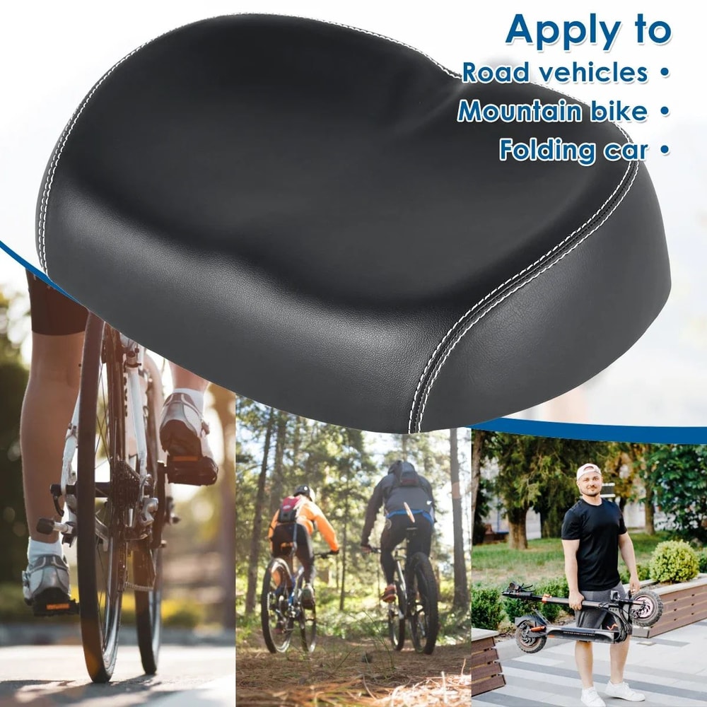 Comfort Wide Noseless Bike Seat Cushion For Pain Free Riding And Shock Absorption 0