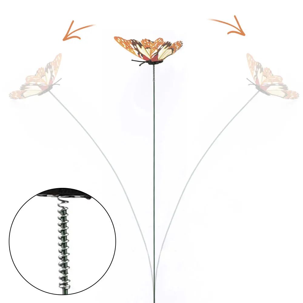 Colorful 3D Butterfly Garden Stakes Decorative Outdoor Yard Ornaments Set 4