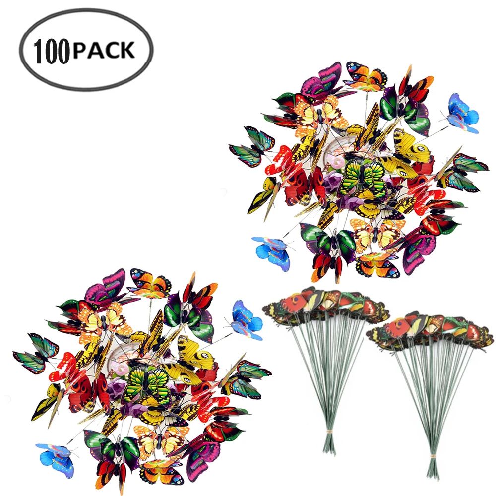 Colorful 3D Butterfly Garden Stakes Decorative Outdoor Yard Ornaments Set 7