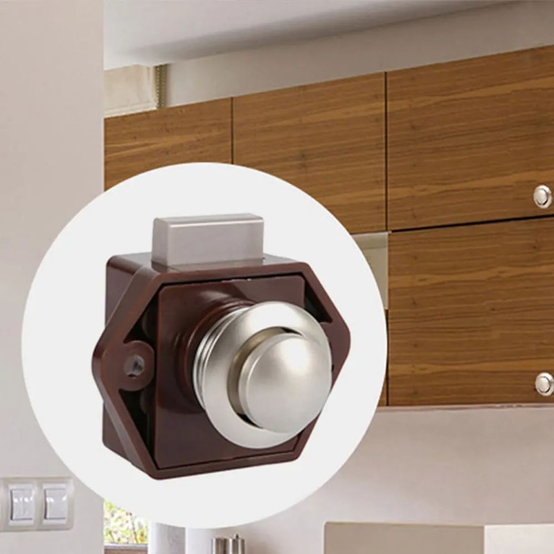 Push Lock Drawer Latch Set For RV Cabinet Boat And Camper Furniture Security 1