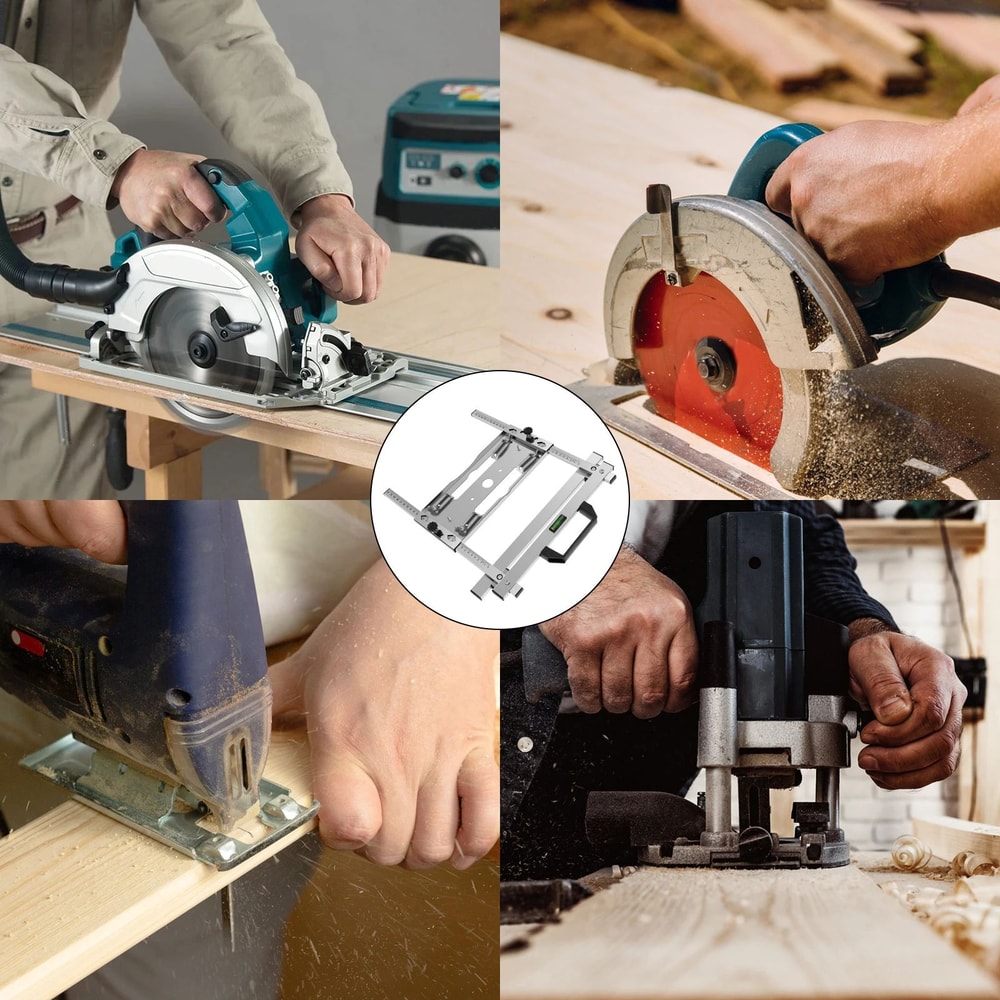 Adjustable Circular Saw Guide Rail Edge Cutting Guide For Precision Woodworking 4