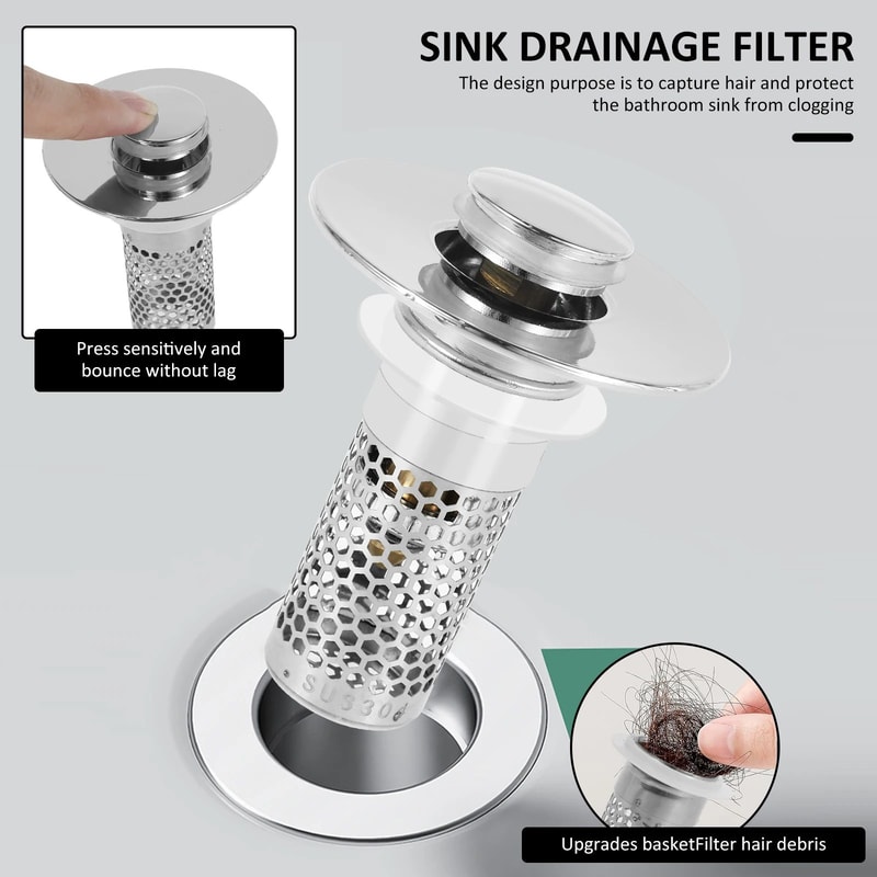 Anti Clog Sink Drain Strainer Stopper Filter For Bathroom And Kitchen Use 4