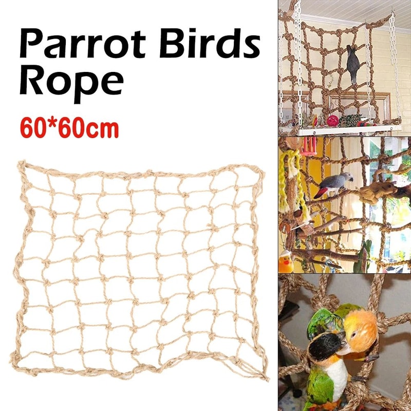 Bird Swing Ladder Toy With Rope Net For Parrot Climbing Chewing And Play 0