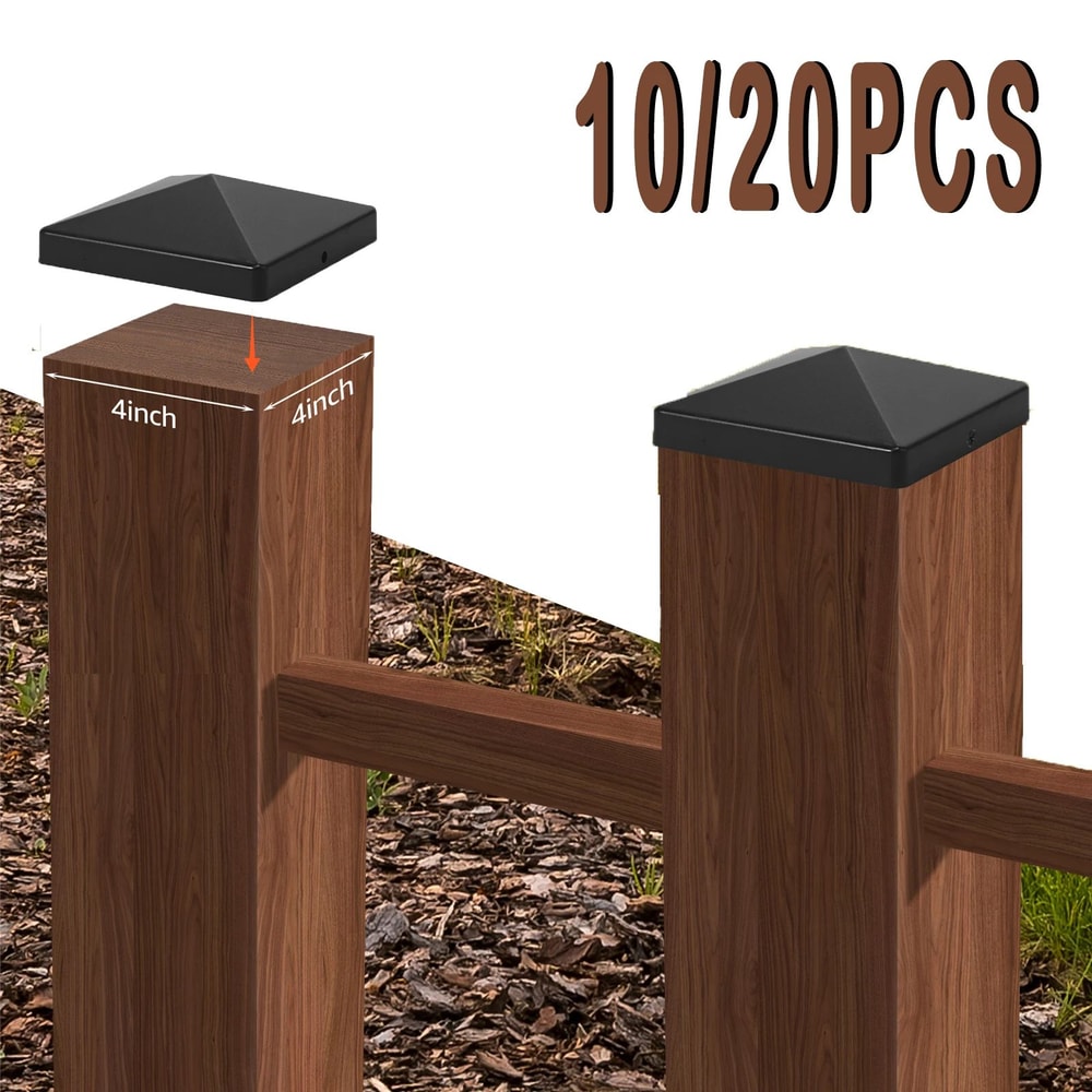 Black Fence Post Caps Covers For 4 Inch Posts Deck Protection And Outdoor Finishing 0