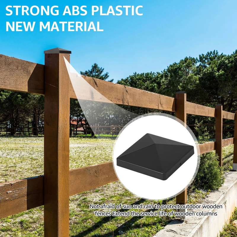 Black Fence Post Caps Covers For 4 Inch Posts Deck Protection And Outdoor Finishing 1