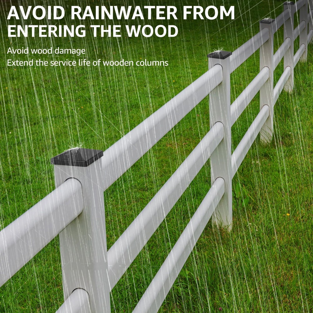 Black Fence Post Caps Covers For 4 Inch Posts Deck Protection And Outdoor Finishing 4