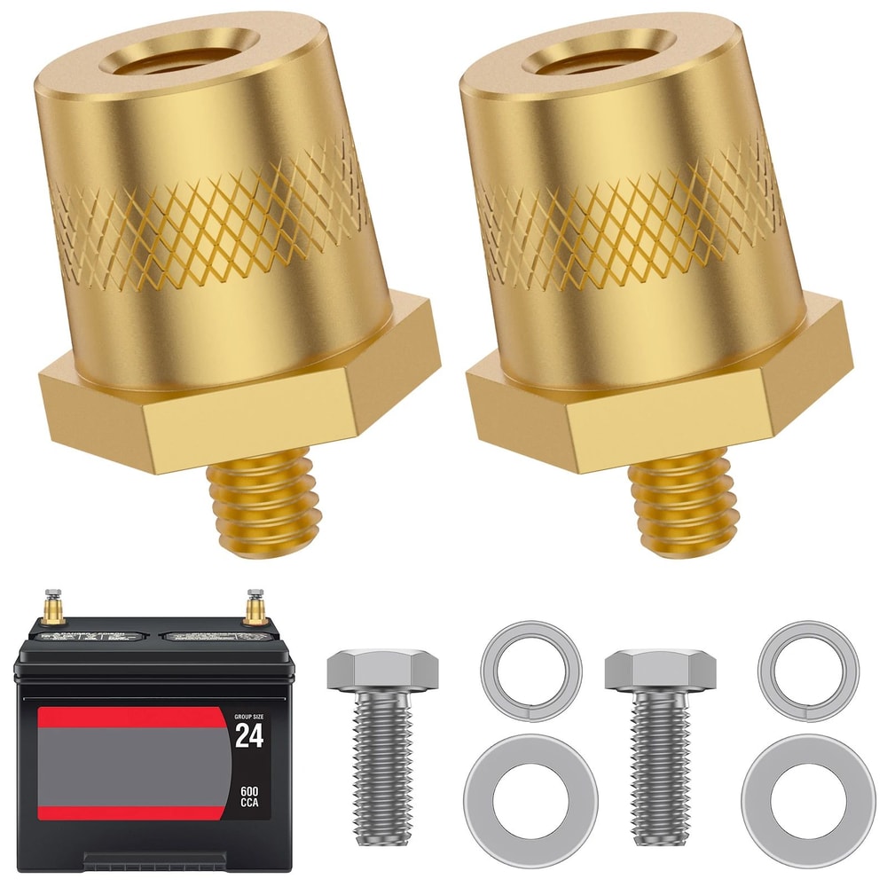 Brass Battery Terminal Adapter Connectors For Car Battery Post Conversion And Secure Connection 0