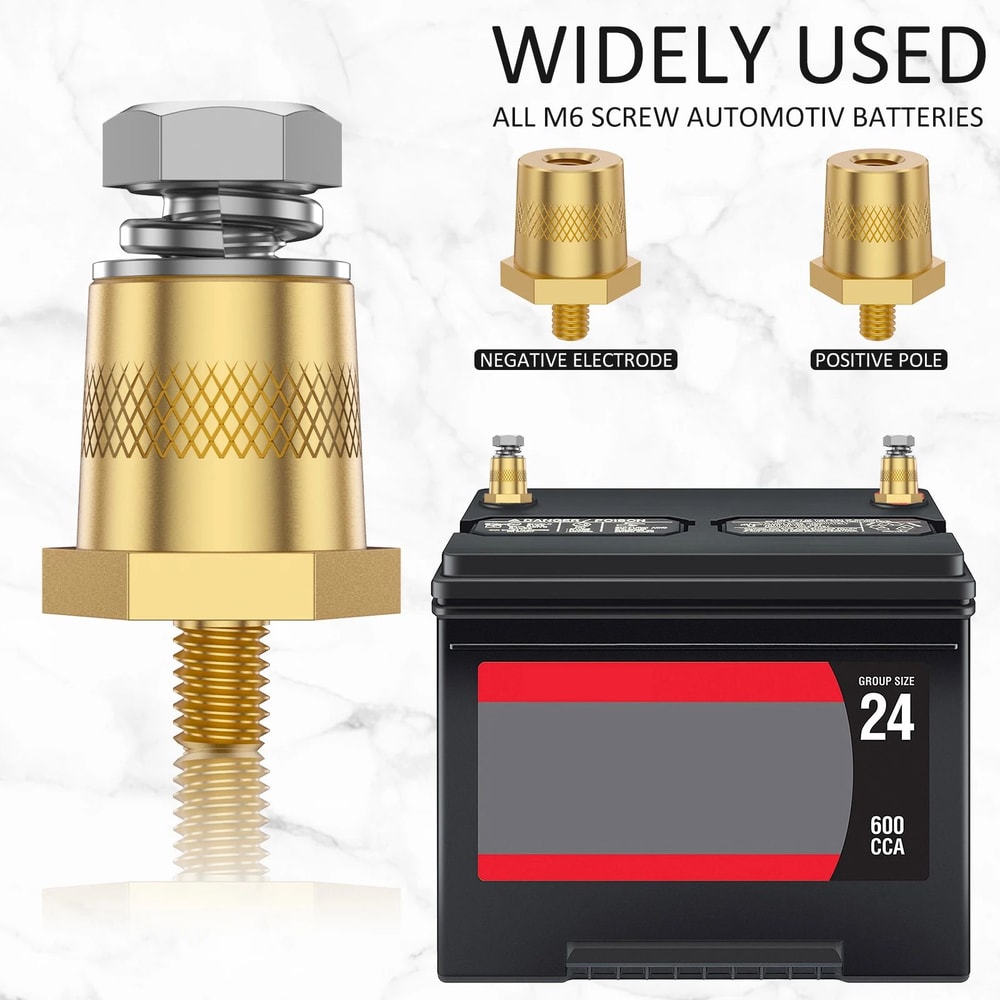 Brass Battery Terminal Adapter Connectors For Car Battery Post Conversion And Secure Connection 1