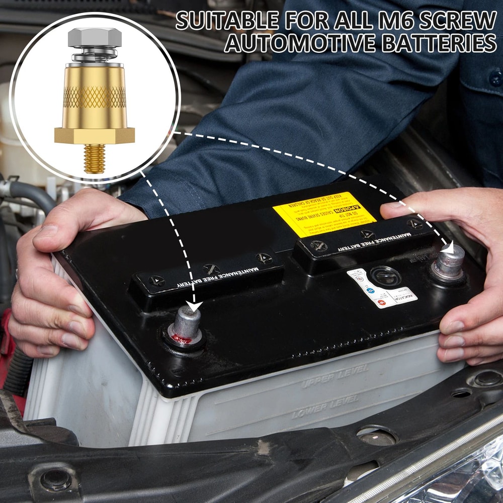 Brass Battery Terminal Adapter Connectors For Car Battery Post Conversion And Secure Connection 4