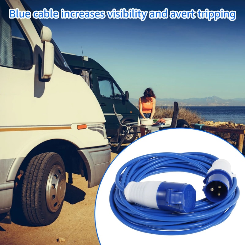 Heavy Duty Camping Extension Cable Power Cord For Caravan Outdoor And RV Use 4