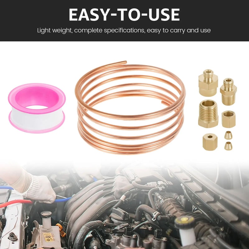 Heavy Duty Oil Pressure Gauge Tubing Kit 72 Inch Copper Line For Tractor And Mechanical Systems 2
