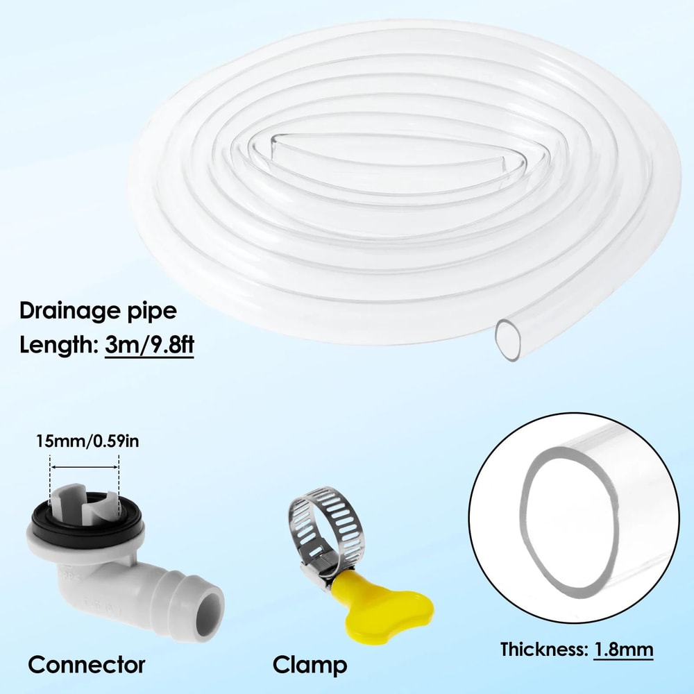 Leak Proof Air Conditioner Drain Hose Extension 98FT Pipe For Mini Split AC Units 6